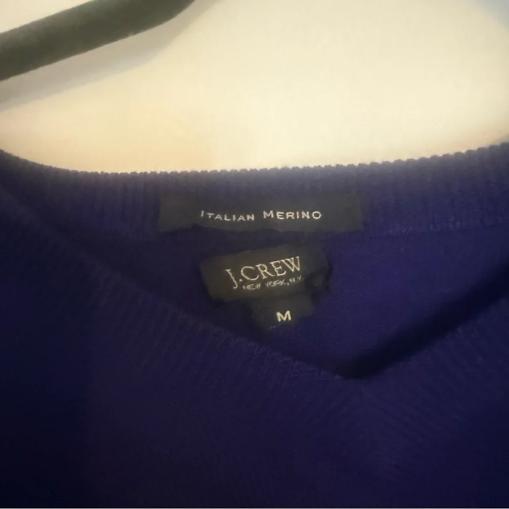 Men’s J.Crew Blue Italian Merino Wool V Neck Sweater